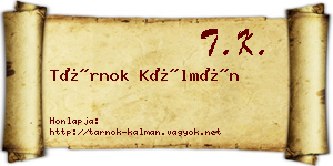 Tárnok Kálmán névjegykártya