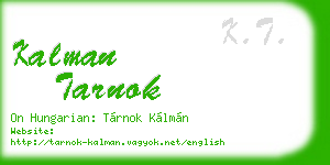 kalman tarnok business card